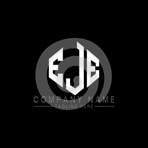 EJE letter logo design with polygon shape. EJE polygon and cube shape logo design. EJE hexagon vector logo template white and