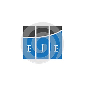 EJE letter logo design on WHITE background. EJE creative initials letter logo concept. EJE letter design.EJE letter logo design on photo