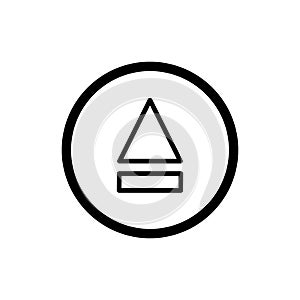 Eject button icon. simple outline eject button vector icon. on white background.