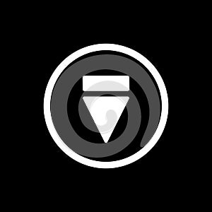 Eject button icon. simple solid eject button vector icon. on black background.