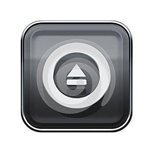 Eject icon glossy grey. photo