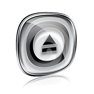 Eject icon grey glass.