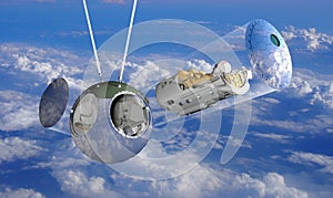 Eject from Vostok-1 spacecraft ifographics cutaway