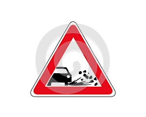 Ejection of gravel icon. Flat illustration of ejection of gravel vector icon for web