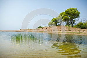 Ejection of Kaiafas lake into the sea, Greece.