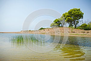 Ejection of Kaiafas lake into the sea, Greece. photo