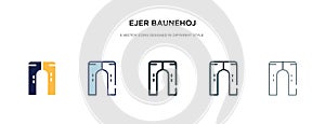 Ejer baunehoj icon in different style vector illustration. two colored and black ejer baunehoj vector icons designed in filled,