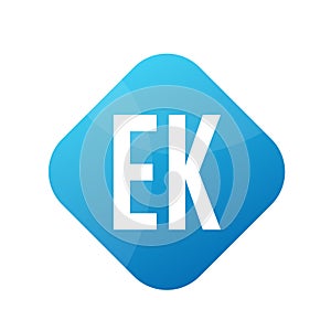 EK Letter Logo Design With Simple style