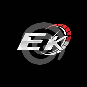 EK Logo Letter Speed Meter Racing Style