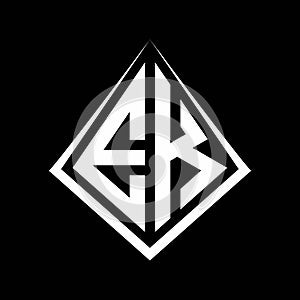 EK logo letters monogram with prisma shape design template photo