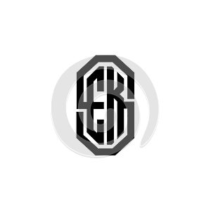 EK Logo Modern Vintage Monogram Style