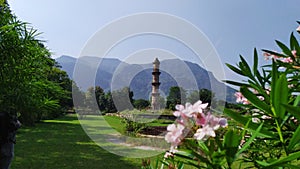 Ek minar ki Masjid or A mosque with a single minaret at Champaner Pavagarh archeological Park in Gujarat India