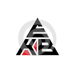 EKB triangle letter logo design with triangle shape. EKB triangle logo design monogram. EKB triangle vector logo template with red