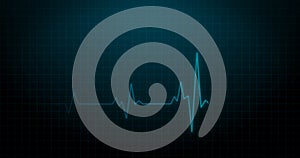 EKG Heartbeat on Monitor Recording of Pulse - Blue Healthcare 3D Rendered Illustration