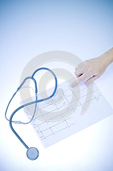 Ekg and stethoscope