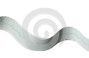 EKG Tape electrocardiograph (with clipping path)