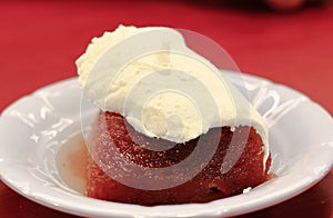 Ekmek kadayif with cream, Turkish traditional dessert