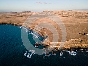 El Aguila Beach in Fuerteventura aerial view