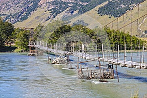 A wooden bridge in Patagonia photo