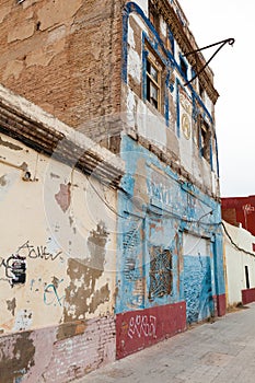 El Cabanyal street, Valencia city, rural architecture.