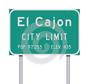 El Cajon City Limit road sign