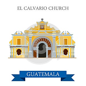 El Calvario Church CobÃÂ¡n in Guatemala flat vector photo