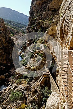 El Caminito del Rey in the El Chorro gorge near Malaga, Spain
