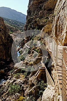 El Caminito del Rey in the El Chorro gorge near Malaga, Spain photo