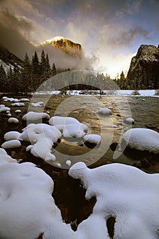 El Capitan in clearing winter