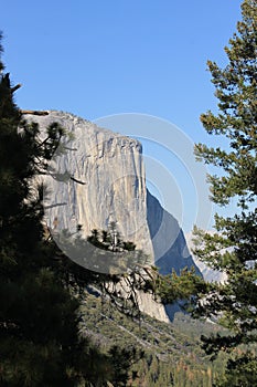 El Capitan Cliff at Yosemite National Park in August