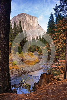El Capitan Granite Rock Face Merced River Yosemite National Park
