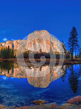 El Capitan Reflecting in Merced River, Yosemite National Park