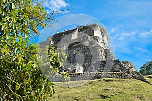 El Castillo pyramid at Xunantunich archaeological site of Mayan civilization in Western Belize