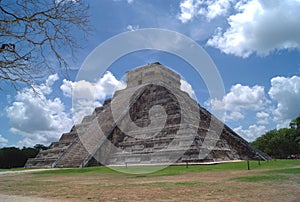 El Castillo. The Temple of Kukulcan. Mesoamerican step pyramid in Chichen Itza, Yucatan, Mexico photo
