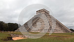 El Castillo Temple Kukulcan Pyramid at Mexico's Chichen Itza Mayan ruins