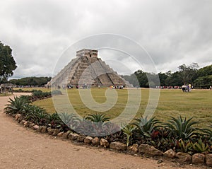 El Castillo Temple Kukulcan Pyramid at Mexico's Chichen Itza Mayan ruins