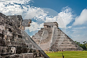 El Castillo or Temple of Kukulkan pyramid, Chichen Itza, Yucatan