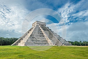 El Castillo or Temple of Kukulkan pyramid, Chichen Itza, Yucatan photo
