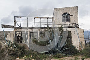 El Condor is a western town in the Tabernas desert, for a movie theater, building for movies, decorated abandoned movie, Almeria,