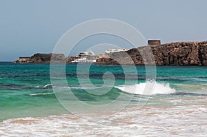 El Cotillo, Fuerteventura, Canary Islands, Spain, beach, waves, cliff, El Toston, castle