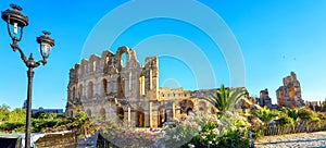 El Djem Colosseum amphitheater. Tunisia, North Africa photo