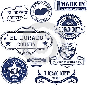 El Dorado county, CA. Stamps and signs