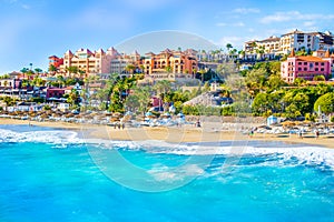 El Duque beach of Costa Adeje. Tenerife, Canary Islands, Spain