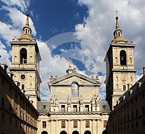 El escorial, madrid, facade of the basilica photo