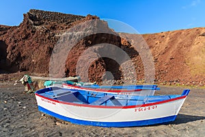 Traditional fishing boats on beach