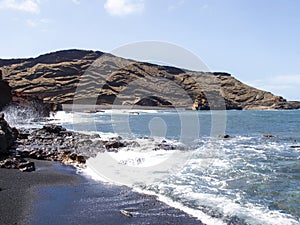 El Golfo beach, on the southwest coast of Lanzarote