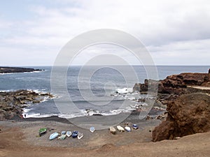 El Golfo beach, on the southwest coast of Lanzarote