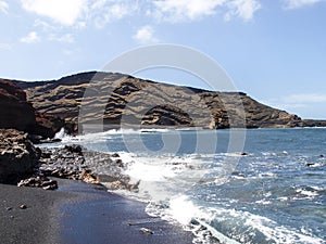 El Golfo beach, on the southwest coast of Lanzarote