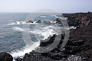 El golfo sea shore, lanzarote, canaria islands