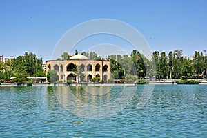 El Goli or Shah Goli historical park and lake in Tabriz , Iran